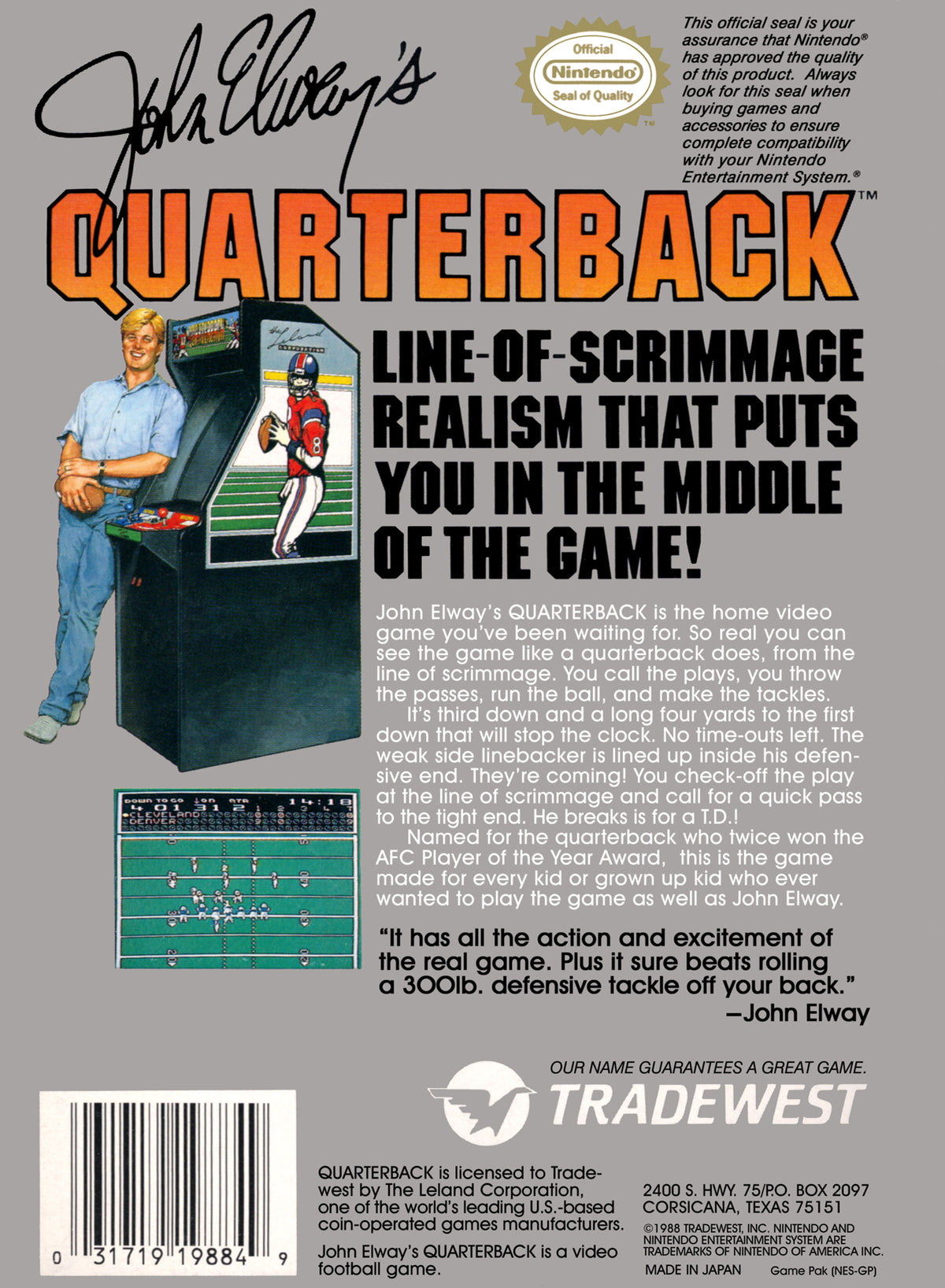 John Elway's Quarterback - back