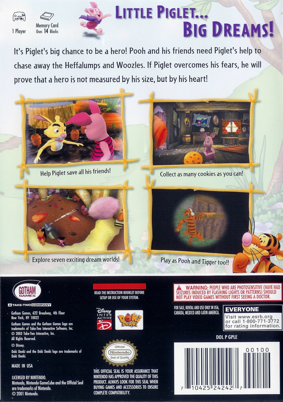 Piglet's Big Game - back