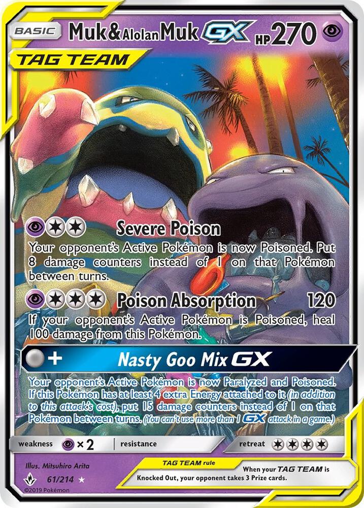Muk & Alolan Muk GX - 61/214 (Holofoil) - NM - front
