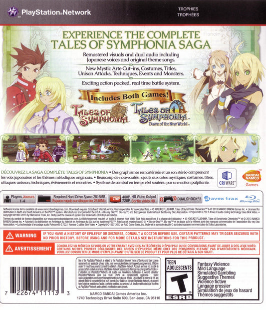 Tales of Symphonia Chronicles - back