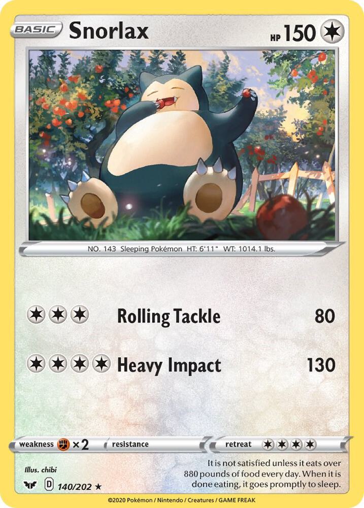 Snorlax - 140/202 - LP - front