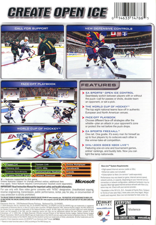 NHL 2005 - back