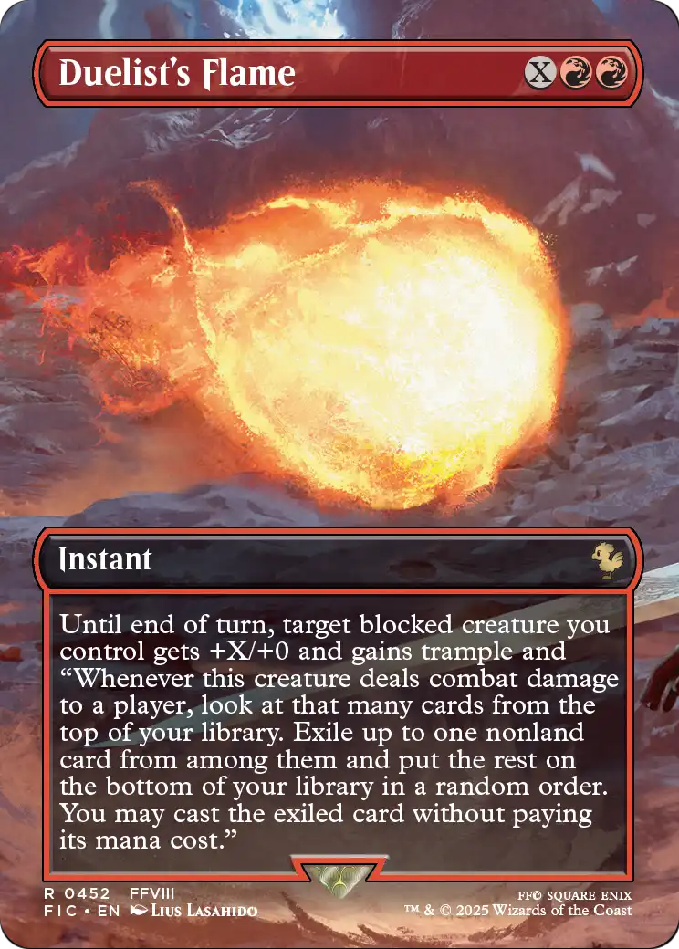 Duelist's Flame (452) - BORDERLESS - FULL ART (Foil) - LP - front