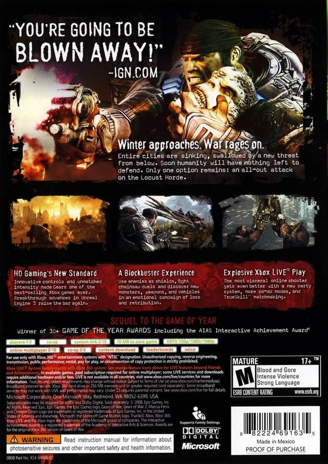 Gears of War 2 - back