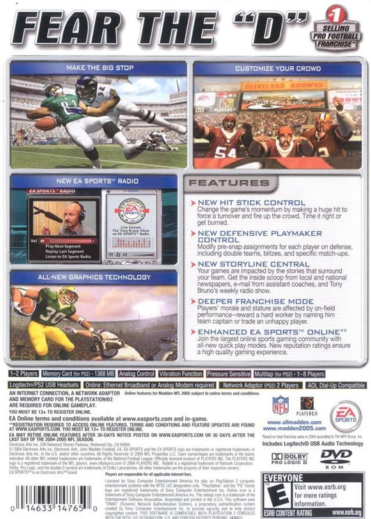 Madden 2005 - back