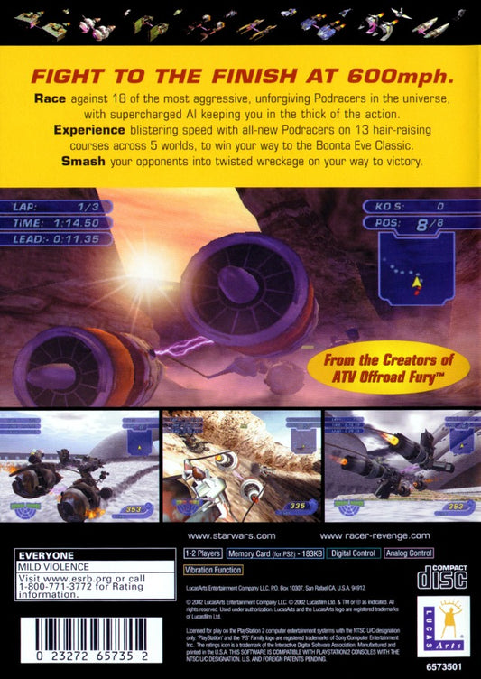 Star Wars Racer Revenge - back