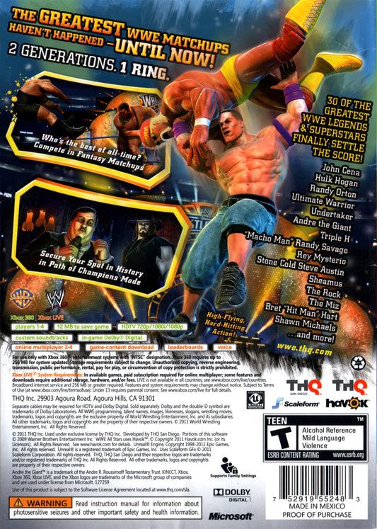WWE All Stars - back