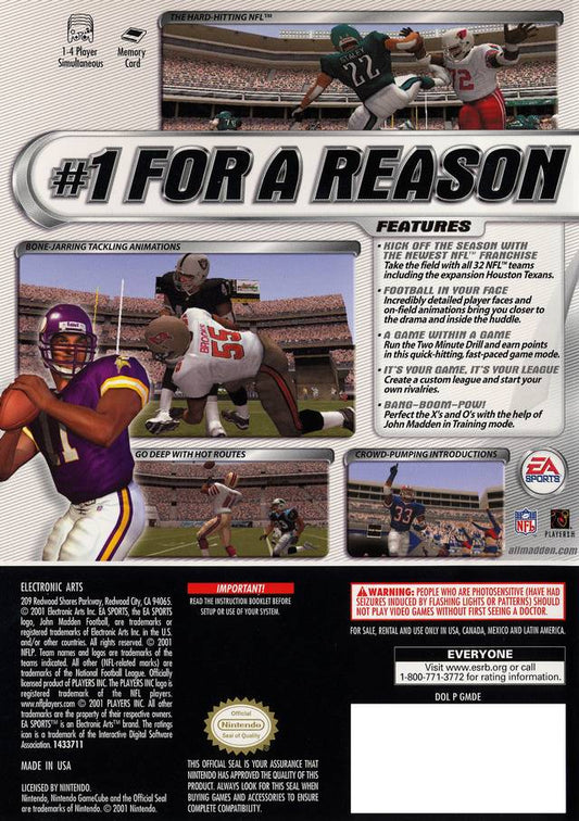 Madden 2002 - back