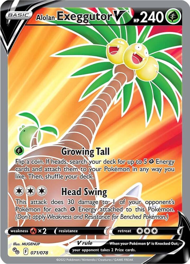 Alolan Exeggutor V (Full Art) - 071/078 (Holofoil) - NM - front