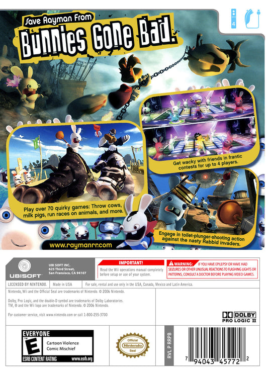 Rayman Raving Rabbids - back