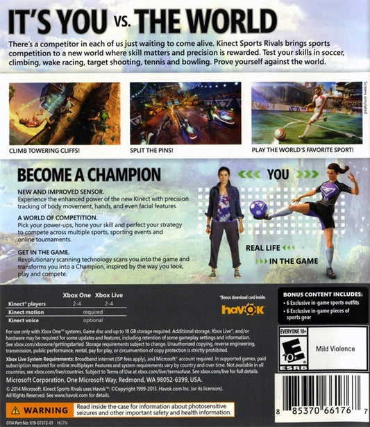 Kinect Sports Rivals - back