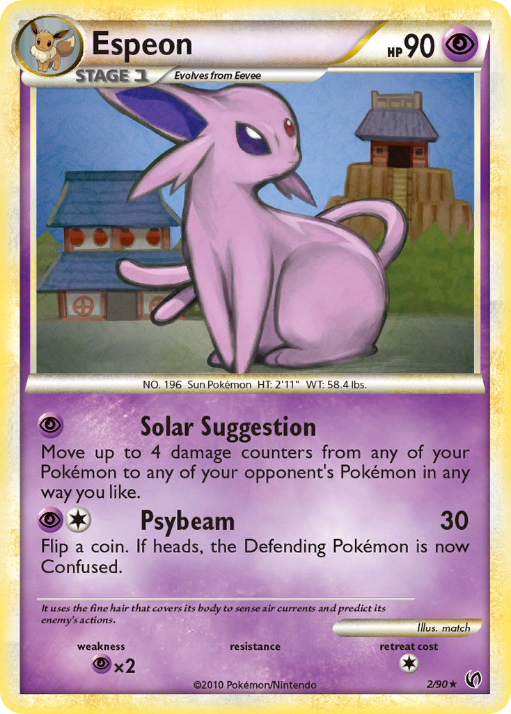 Espeon - 2/90 (HGSS Undaunted) - 002/090 - LP - front