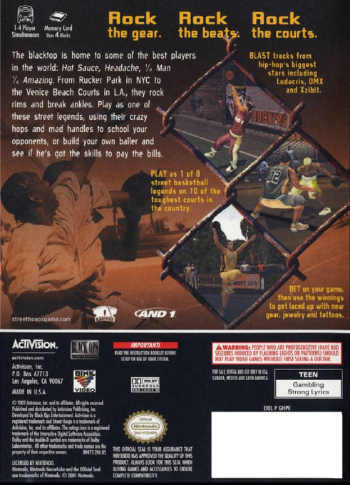 Street Hoops - back