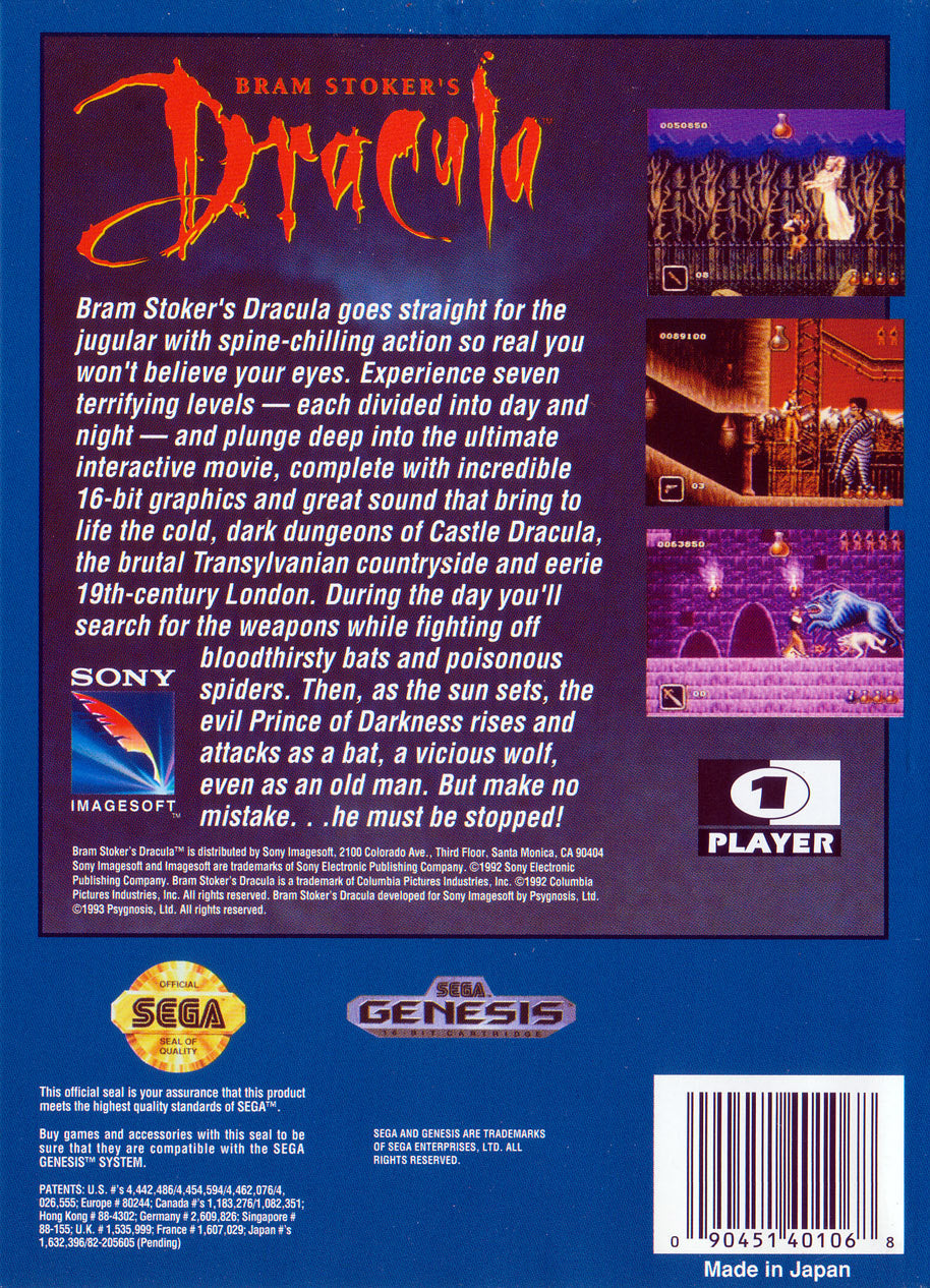 Bram Stoker's Dracula - back