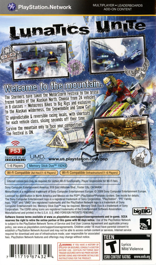 MotorStorm: Arctic Edge - back