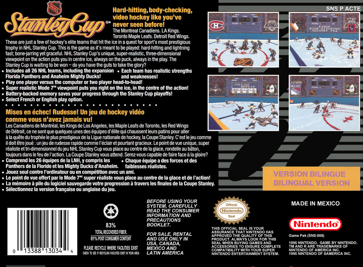 NHL Stanley Cup - back