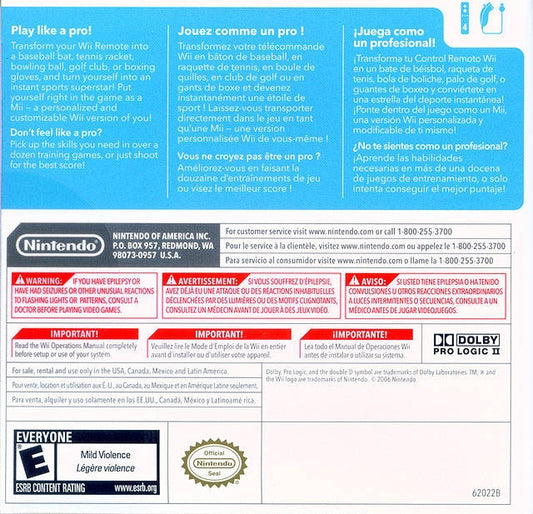 Wii Sports - back