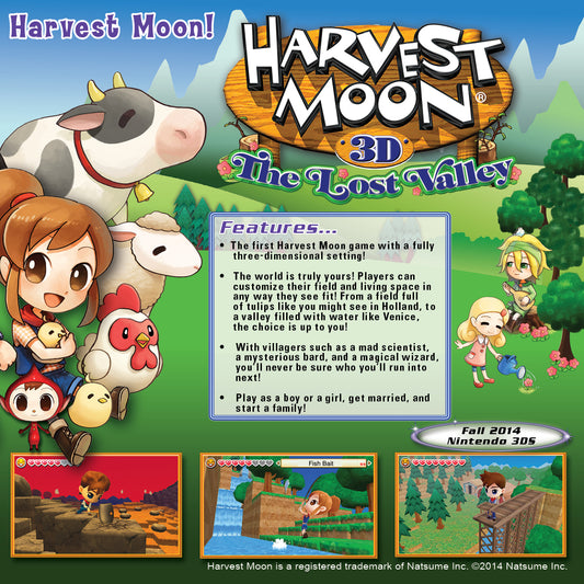Harvest Moon 3D: The Lost Valley - back