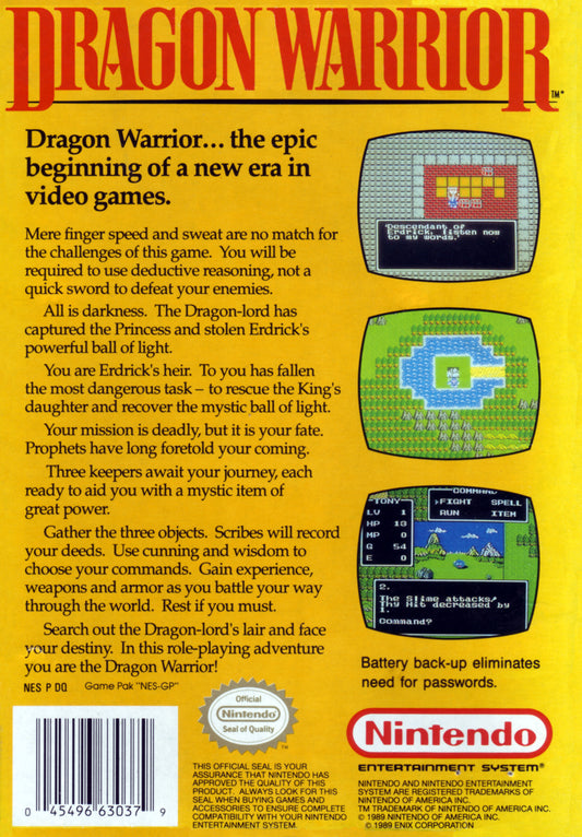 Dragon Warrior - back