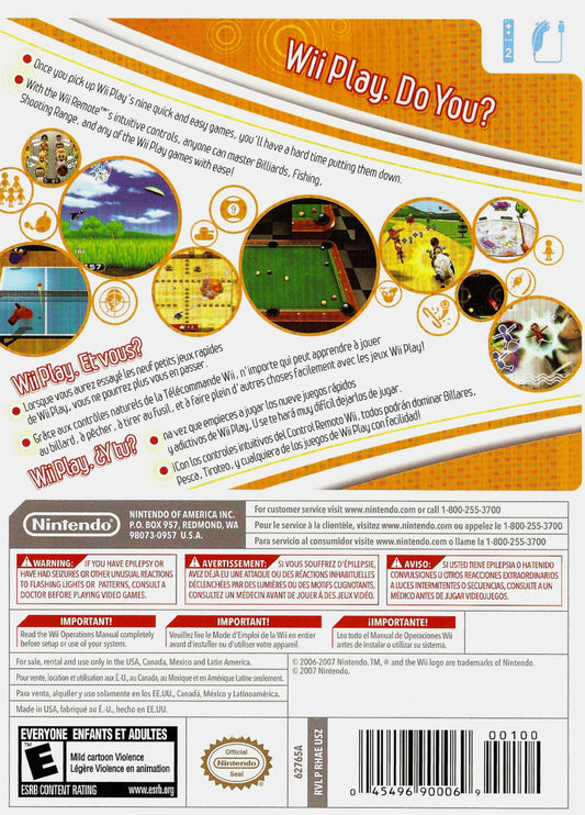 Wii Play - back