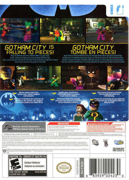 LEGO Batman The Videogame - back