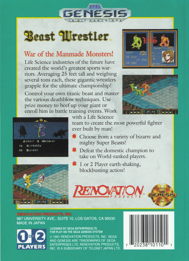 Beast Wrestler - back