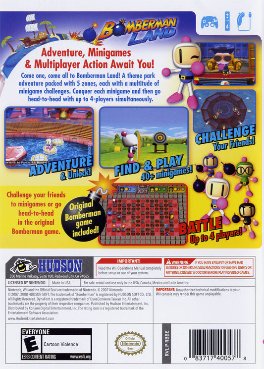 Bomberman Land - back