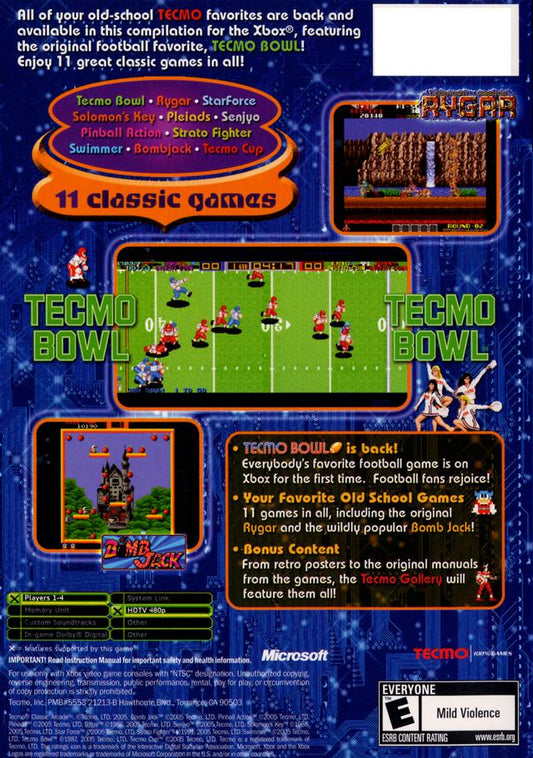 Tecmo Classic Arcade - back