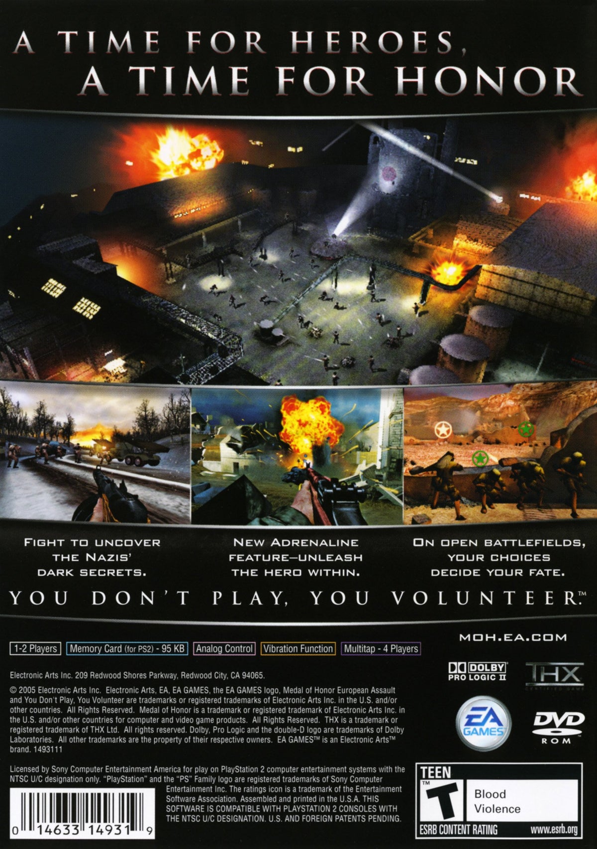 Medal of Honor European Assault - back