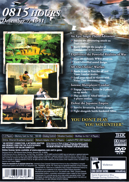 Medal of Honor Rising Sun - back