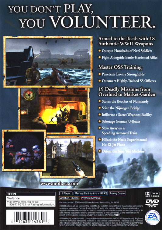 Medal of Honor Frontline - back