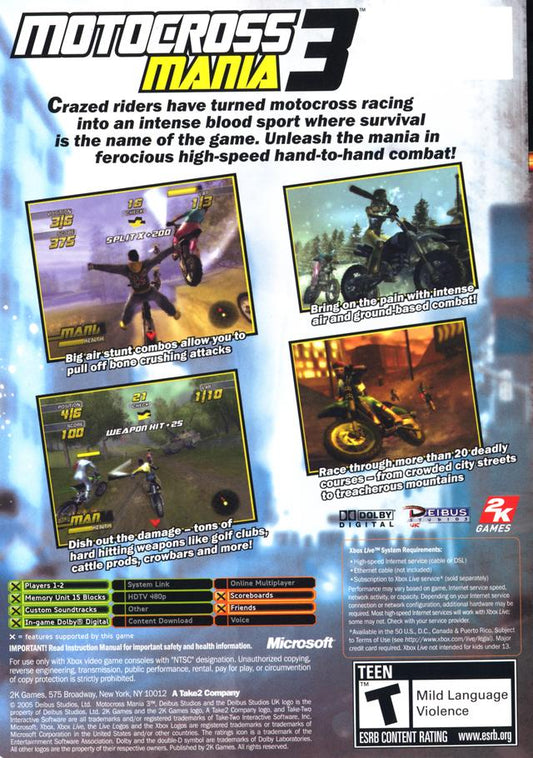 Motocross Mania 3 - back