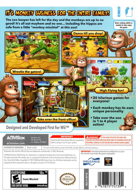 Monkey Mischief Party Time - back