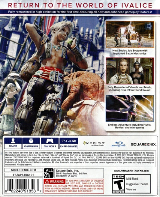 Final Fantasy XII: The Zodiac Age - back