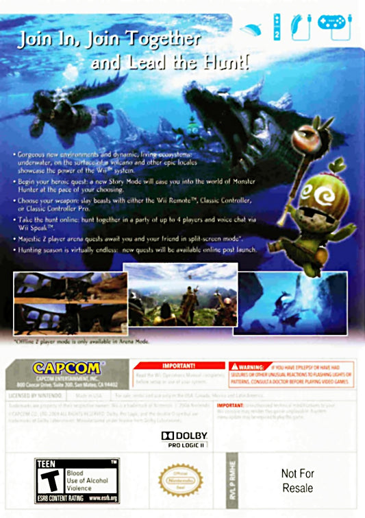Monster Hunter 3 Tri - back