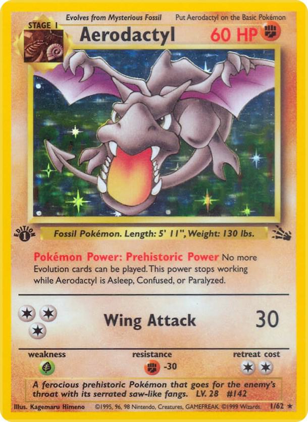 Aerodactyl - 01/62 (Unlimited Holofoil) - MP - front