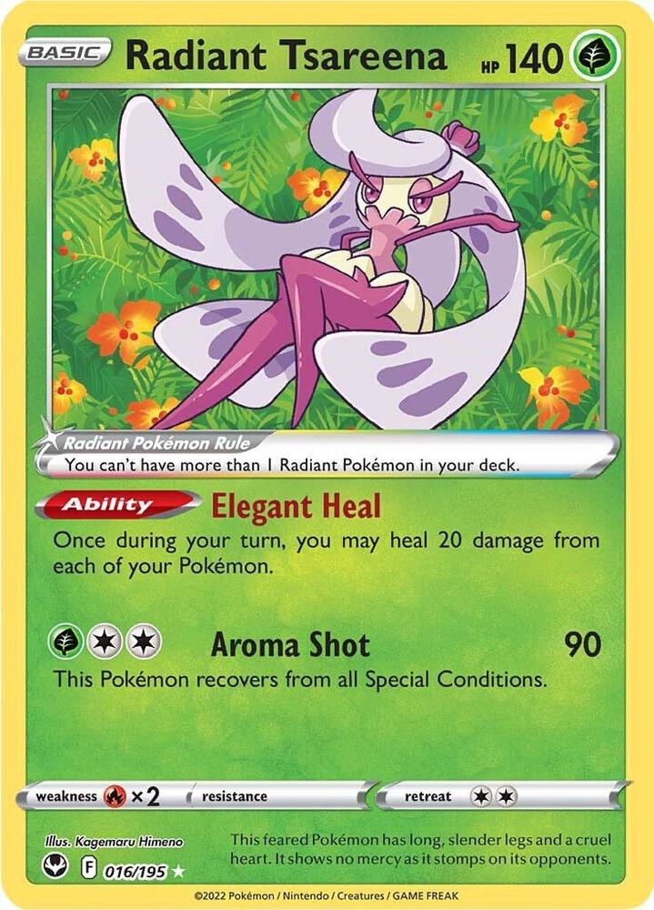 Radiant Tsareena - 016/195 (Holofoil) - MP - front