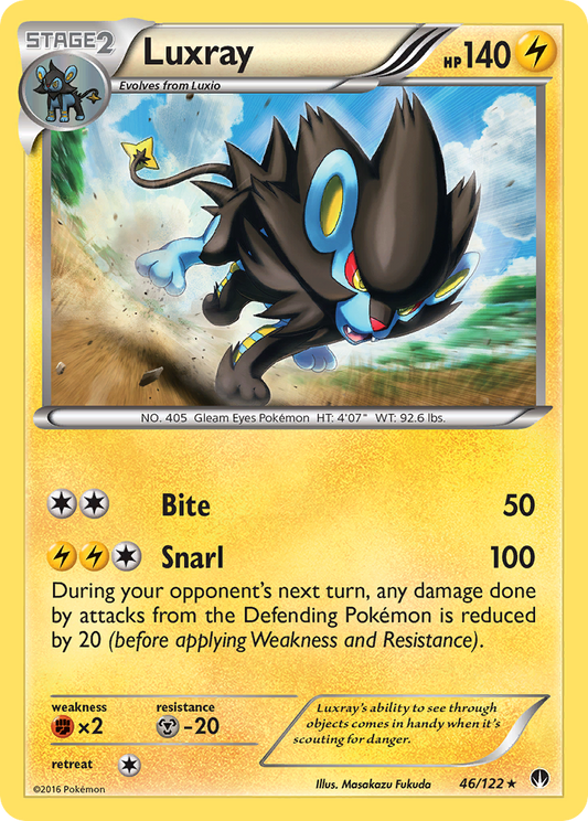 Luxray - 46/122 (Cracked Ice Holo) - 046/122 (Holofoil) - LP - front
