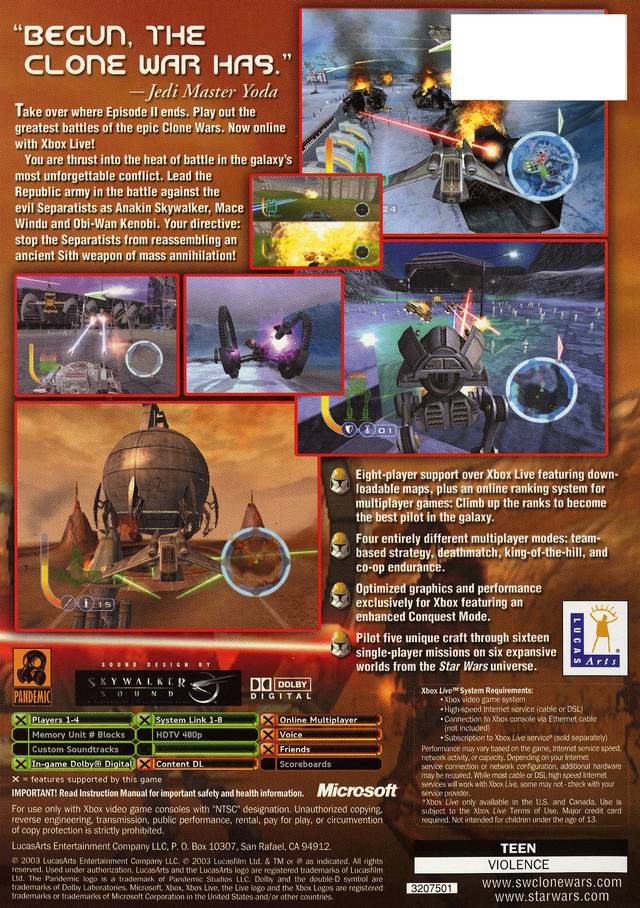 Star Wars Clone Wars - back