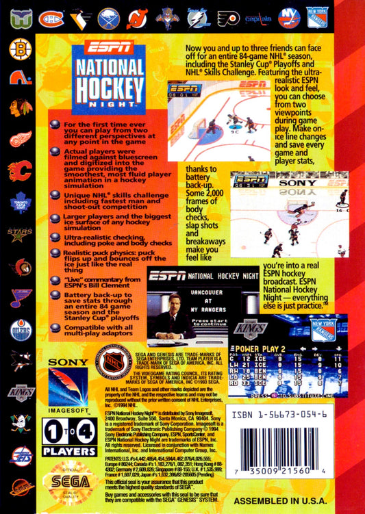 ESPN National Hockey Night - back