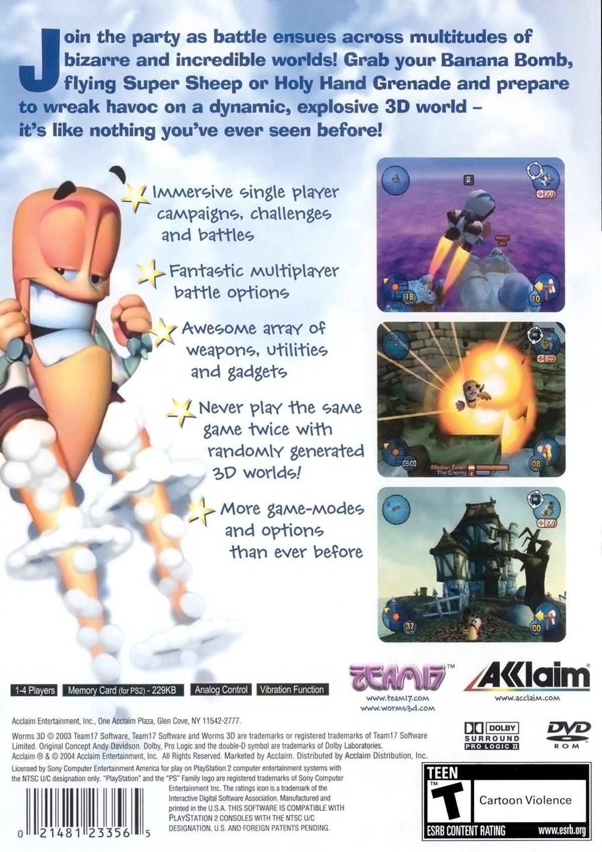 Worms 3D - back