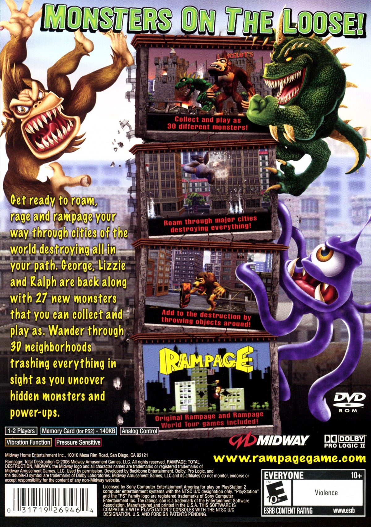 Rampage Total Destruction - back