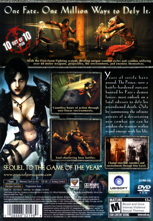 Prince of Persia Warrior Within - back