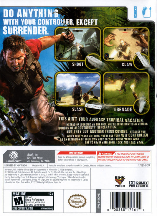 Far Cry Vengeance - back