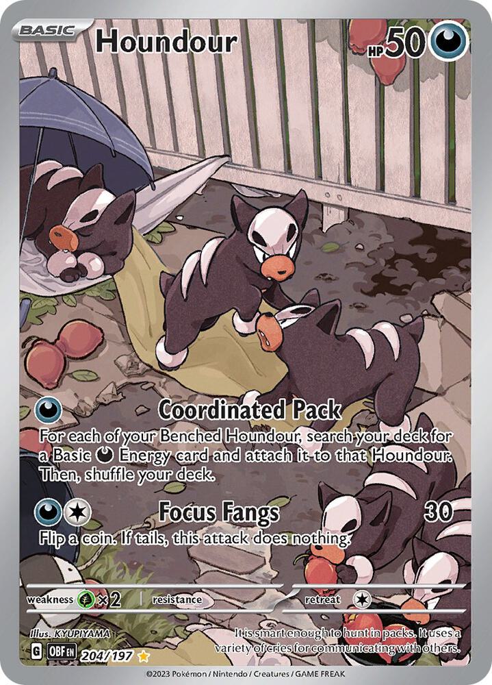 Houndour - 204/197 (Holofoil) - NM - front