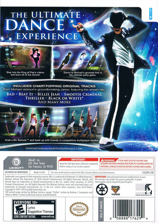 Michael Jackson: The Experience - back