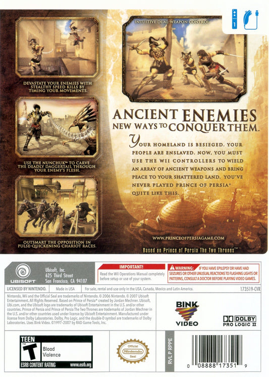 Prince of Persia Rival Swords - back