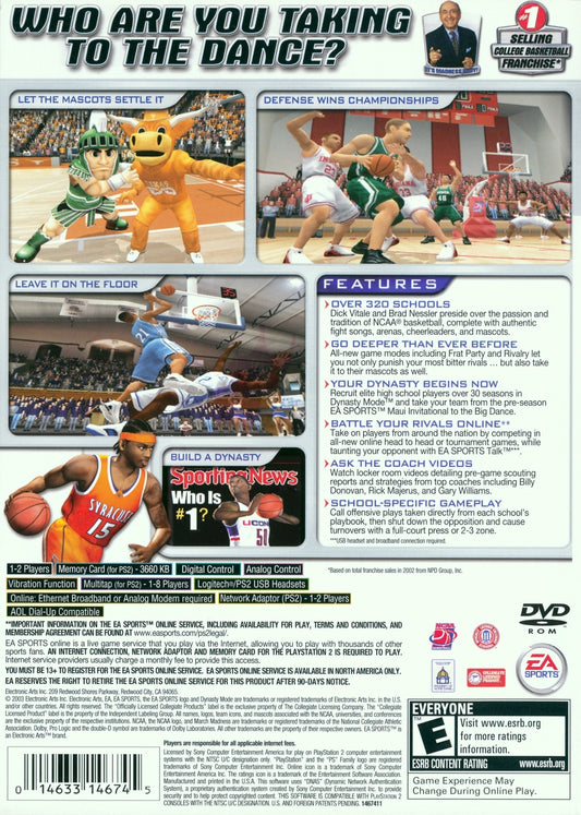 NCAA March Madness 2004 - back