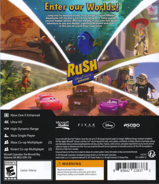 Rush: Disney Pixar Adventure - back