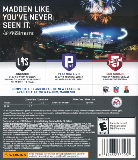 Madden NFL 18 - back
